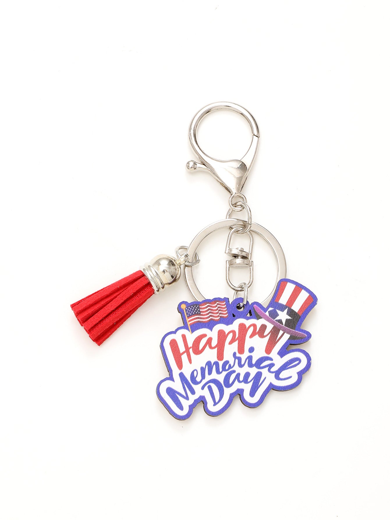 Wholesale Pencil Rainbow American Independence Day Ice Cream Wooden Tassel Keychain